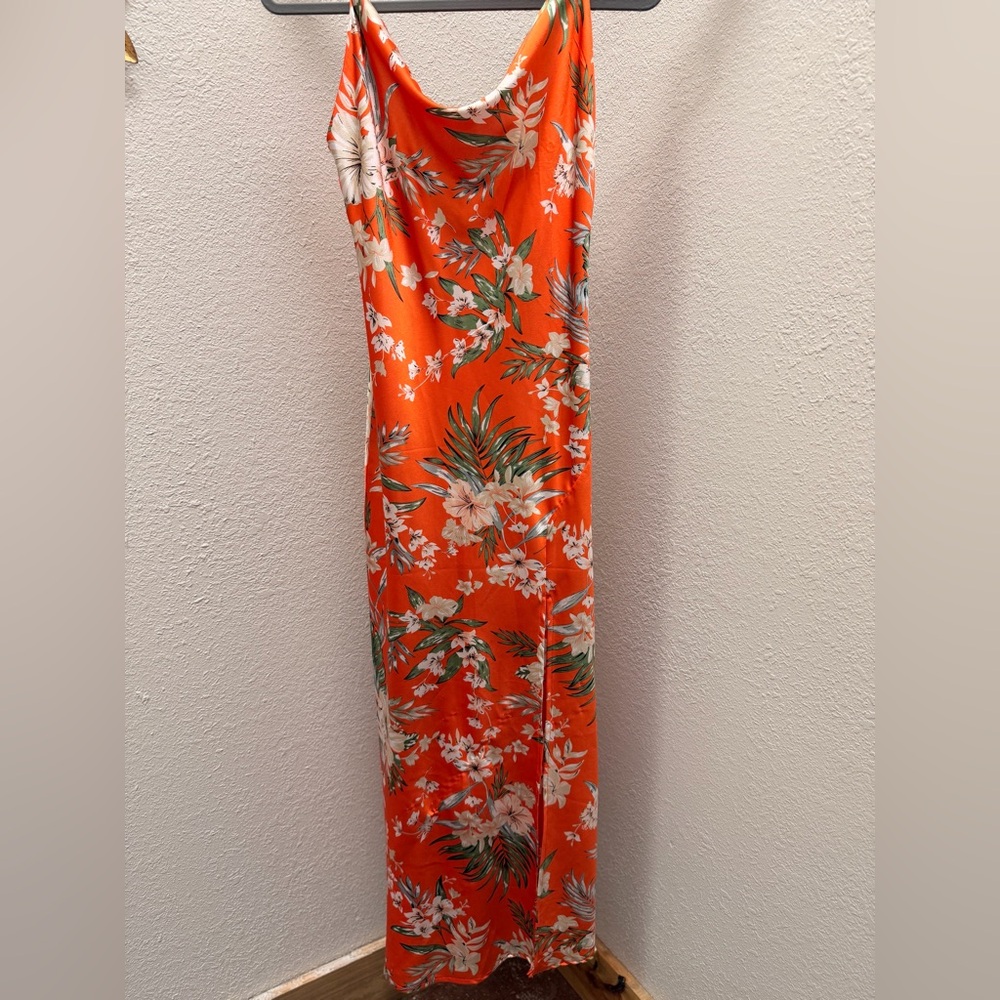 Floral Orange Maxi Dress